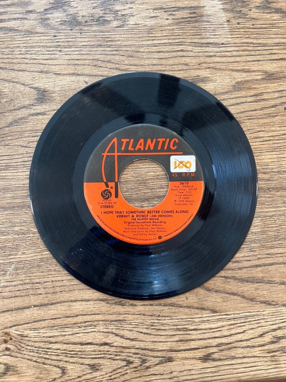 Kermit The Frog Rainbow Connection 45 RPM Atlantic 3610 The Muppet Movie Stereo
